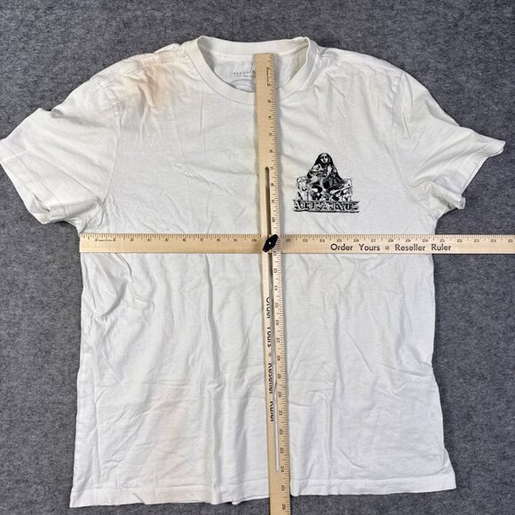 Allsaints T Shirt Mens Small White Graphic Short Sleeve Religious Nun Distressed - Picture 2 of 12